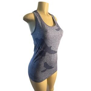 Women S Oiselle Navy Swallow Bird Print Tank Top Running Racerback Gym Yoga